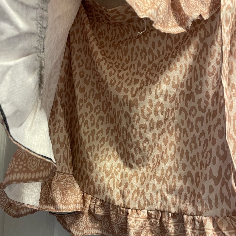 Kendall & Kylie Tan Ruffled Leopard Faux Wrap Skirt Medium - Picture 5 of 5